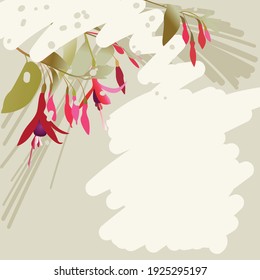 Floral background for posts in social networks, for a greeting card Happy Mother's Day or Happy Birthday. Colored illustration with bright flowers on a pastel background, vector