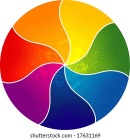 Floral background with rainbow color, element for design, vector illustration