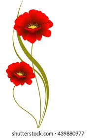 Floral background with red flowers.