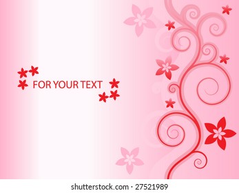 Floral background with red flowers and place for your text