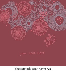 Floral background in retro colors
