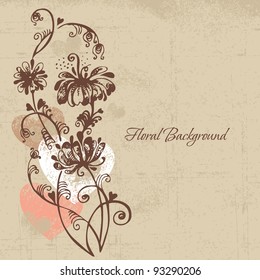 Floral background in retro style	