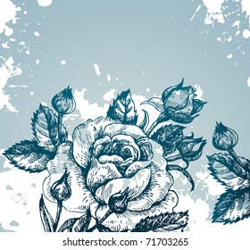 Floral background with roses