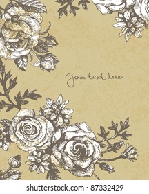 Floral background with roses
