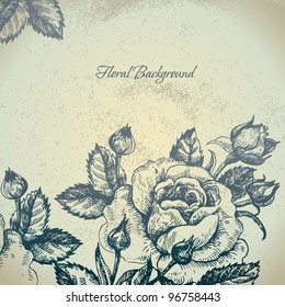 Floral background with roses