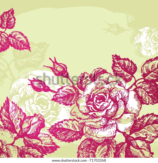 Floral background with roses