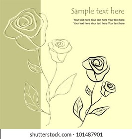 Floral background with roses, vector illustration
