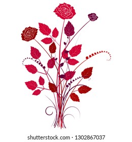 Floral background roses, vector illustration