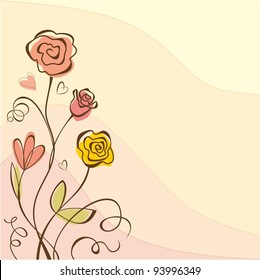Floral Background with roses. Vector illustration.
