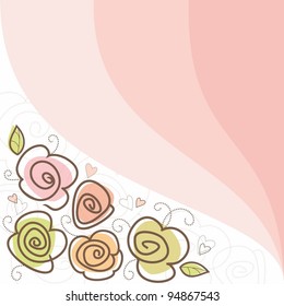 Floral Background with roses. Vector illustration.