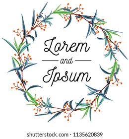 floral background round leaf. wallpaper. template text