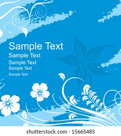 fondo floral para texto de muestra en azul, fondo de pantalla