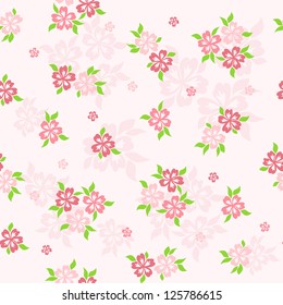 Cute Rose Seamless Vector Pattern Background Stock Vector (Royalty Free ...