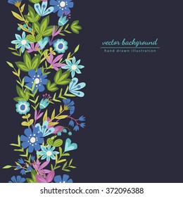 floral background with seamless flower border