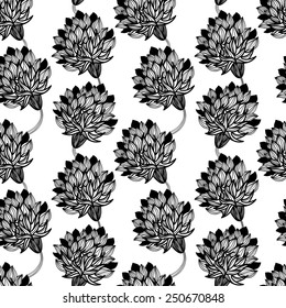 Floral background. Seamless hand drawn pattern. 