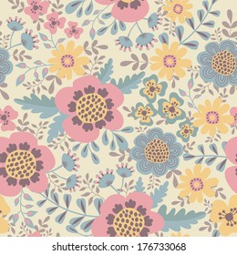 Floral background. Seamless pattern can be used for wallpapers, pattern fills, web page backgrounds,surface textures.