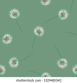 Floral background seamless pattern with dandelion Beautiful nature backdrop. Trendy stylish wallpaper. Vector illustration