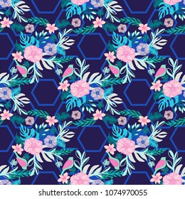 Floral Background ,Seamless Pattern for Design 