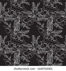 Fondo Floral. Patrón sin inconvenientes con motivos florales que se pueden imprimir para paños, manteles, mantas, pantalones, vestidos, carteles, papeles.