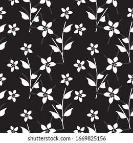 Blumenhintergrund. Nahtloses Muster mit Blumenmotiven zum Bedrucken von Stoffen, Tischdecken, Decken, Hemden, Kleider, Plakaten, Papieren.