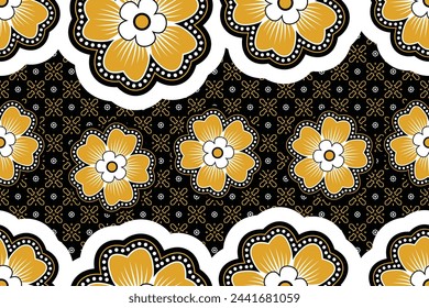 Floral background - Seamless pattern with tropical flower vector