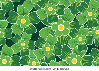 Floral background - Seamless pattern with tropical flower vector
