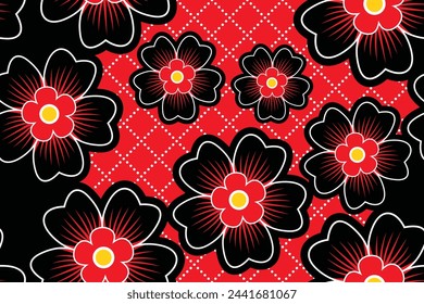 Blumenhintergrund - Nahtloses Muster mit tropischem Blumenvektor