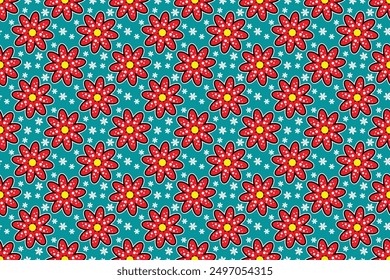 Floral background - Seamless pattern with tropical flower vector - Floral Batik Motif