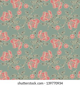 Floral background. Seamless pattern. Vector.
