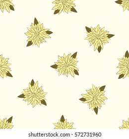 Floral background . Seamless pattern of yellow flowers.