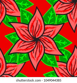 Floral background. Seamless vector pattern. Nice fabric pattern.