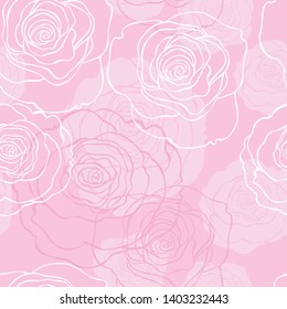 Floral background. Seamless vector pattern with hand drawn flowers and leaves