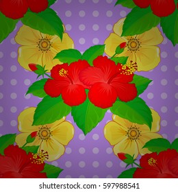 Floral background. Seamless vector pattern on a violet background.