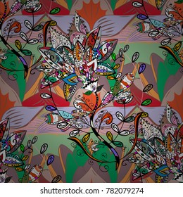 Floral background. Seamless vector pattern. Nice fabric pattern.