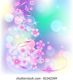 Floral background with serpentine