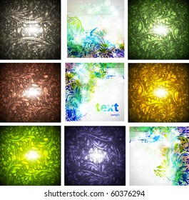 Floral background set