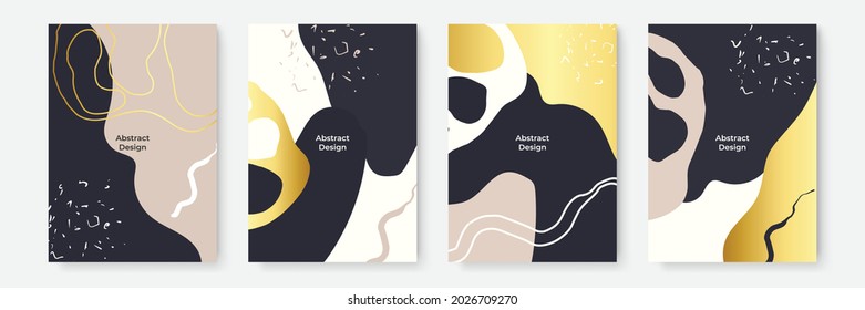 Floral background set. Abstract creative backgrounds in minimal trendy style with copy space for greeting card or cover presentation design templates. pastel color social media template