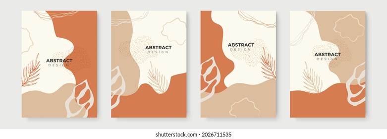 Conjunto de fondo floral. Resumen de fondos creativos con un estilo de moda minimalista con espacio de copia para plantillas de diseño de tarjetas de felicitación o de portada. Plantilla de medios sociales de tono de color calmo
