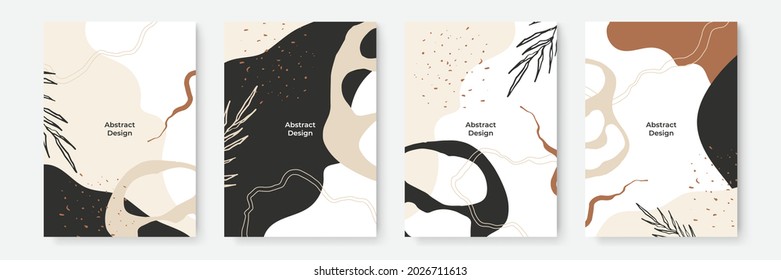 Conjunto de fondo floral. Resumen de fondos creativos con un estilo de moda minimalista con espacio de copia para plantillas de diseño de tarjetas de felicitación o de portada. Plantilla de medios sociales de tono de color calmo
