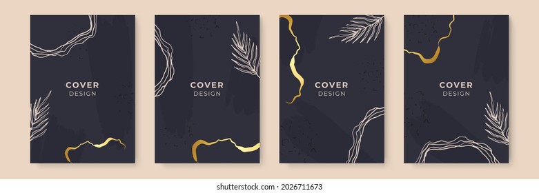 Conjunto de fondo floral. Resumen de fondos creativos con un estilo de moda minimalista con espacio de copia para plantillas de diseño de tarjetas de felicitación o de portada. Plantilla de medios sociales de tono de color calmo