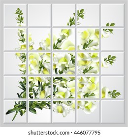 Floral background. Set of spring flowers for design purposes. Fully editable vector