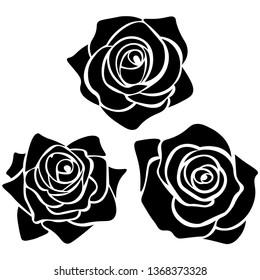 Floral Background Silhouette Roses Leaves Stock Vector (Royalty Free ...