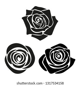 Floral Background Silhouette Roses On White Stock Vector (Royalty Free ...