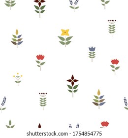 Floral background in the small flower.  Motifs scattered random. Seamless vector texture. Printing with very small pink flowers.