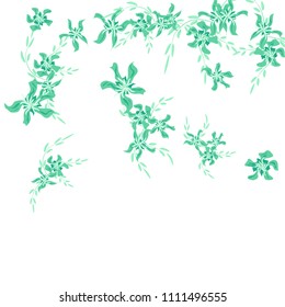 Floral Background. Small Flowers on Square Background. Lovely Lily. Chaotic Pattern. Spring Vector Bace for Card, Banner, Poster. Summer Floral Texture on White Background.