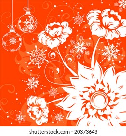 Floral background with snowflake, element for design, vector illustration
