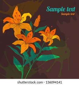 Floral background with space for text - vector