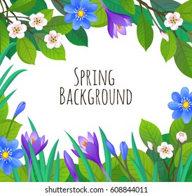 Floral background. Spring and summer design element. Banner template.