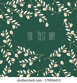 Floral background, spring theme, greeting card.