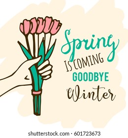Floral background, spring theme, greeting card, background